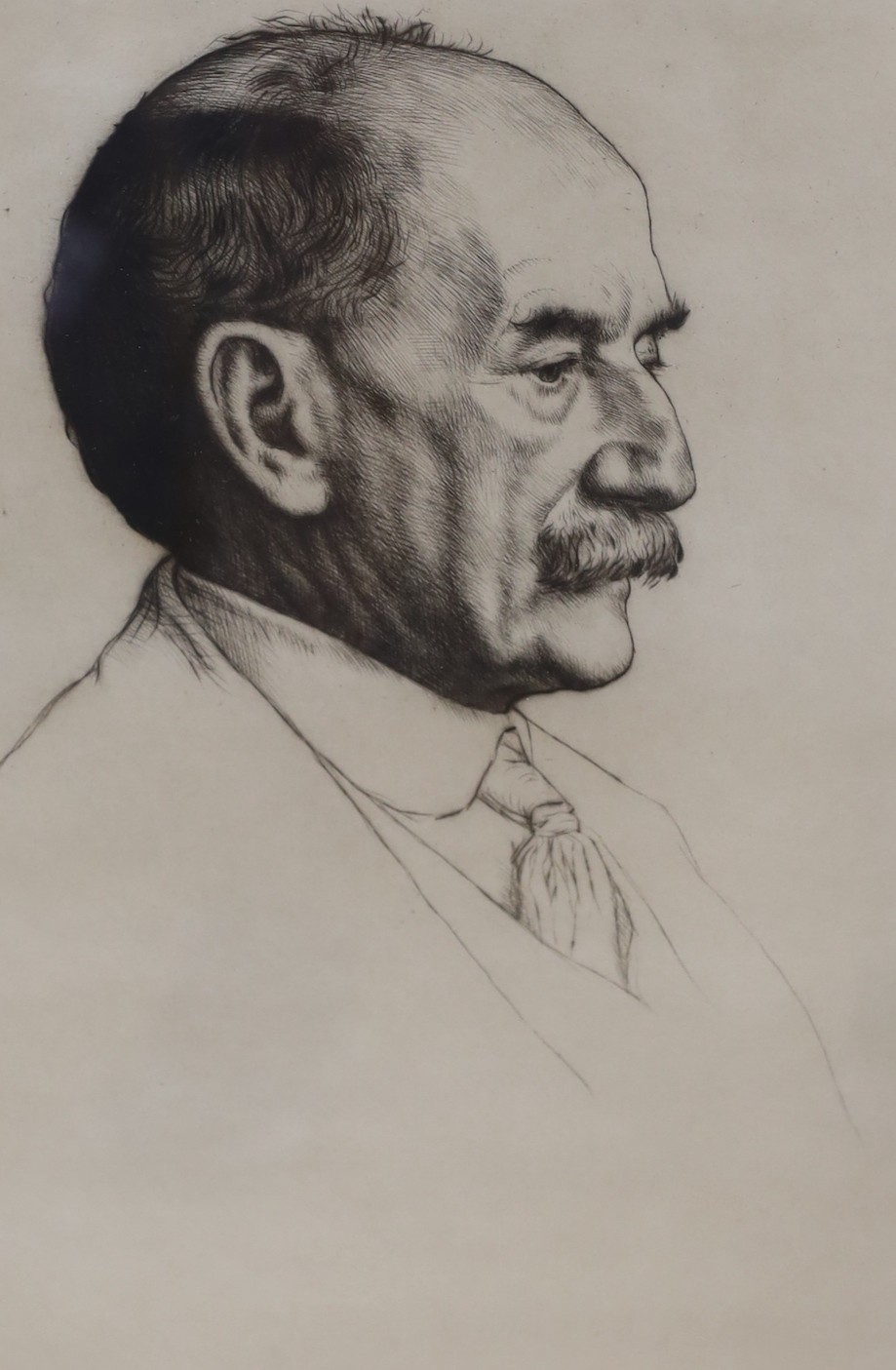 William Strang (1859-1921), two etchings, Portraits of Thomas Hardy and another gentleman, signed in pencil, 40 x 26cm and 20 x 14cm